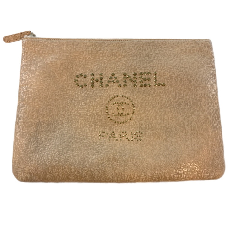 Chanel Beige Leather Pouch